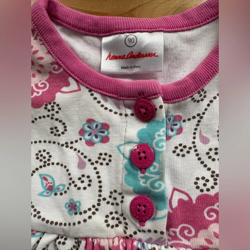 Hanna Andersson Pink and Blue Floral Dress Size 3 US 90 Hanna